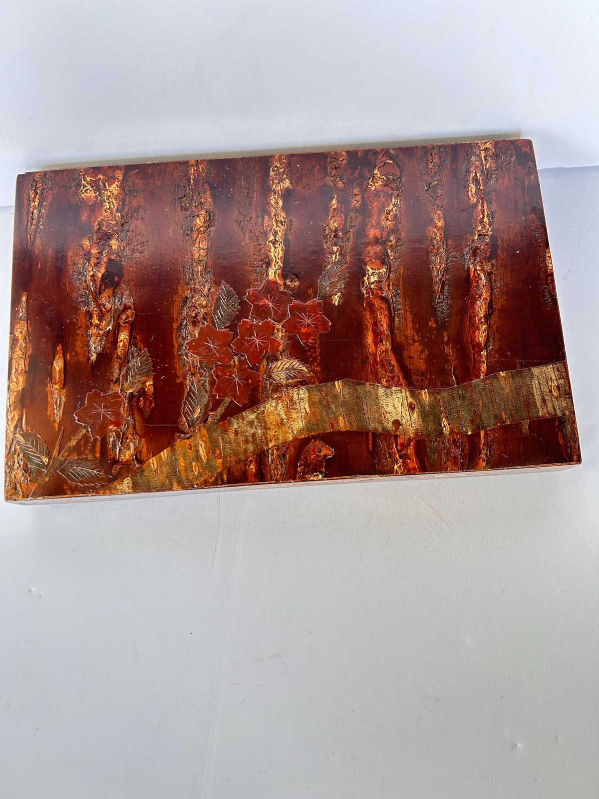 Vintage Japanese Kabazaiku Cherry Bark Box - Mid Century Wild Sakura Wood Box
