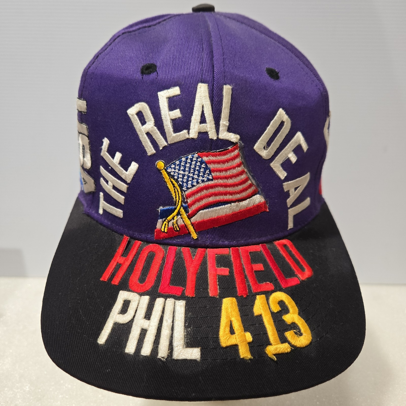 Vintage Custom Evander The Real Deal Holyfield Boxing Champ Taitano Cap Hat