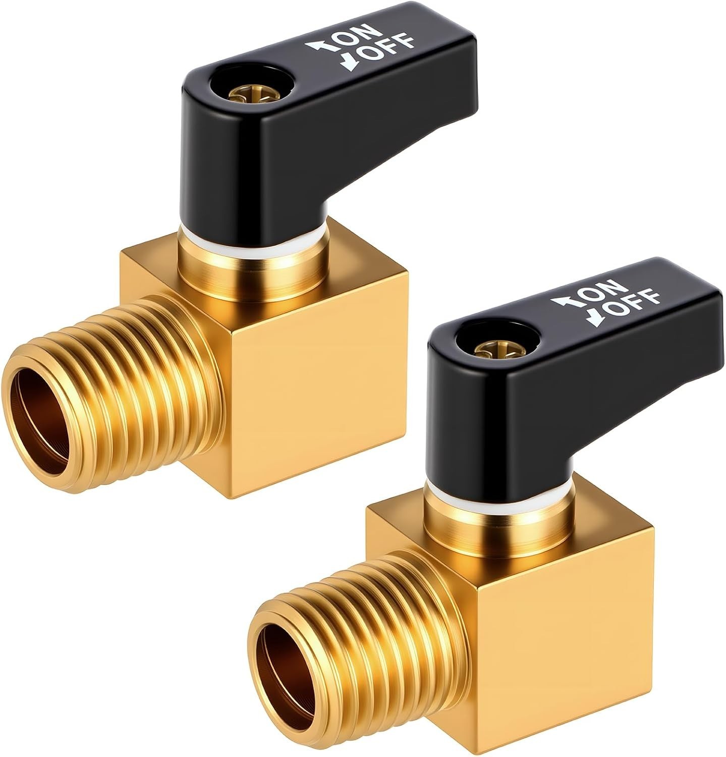 2 Pcs Brass Drain Cock Ball Valve, Air Compressor Valve 1/4\