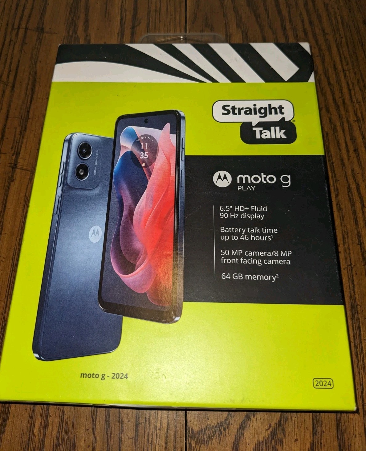 New & Sealed - Straight Talk Motorola Moto G Play (2024), 64GB, Blue - Prepaid