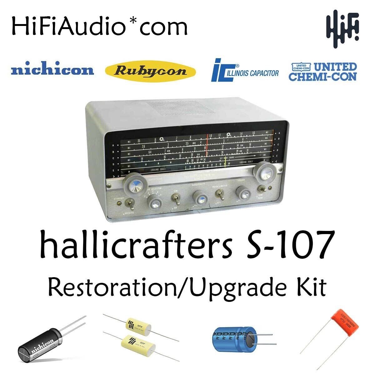 Hallicrafters S-107 radio Restoration kit repair upgrade recap capacitor rebuild