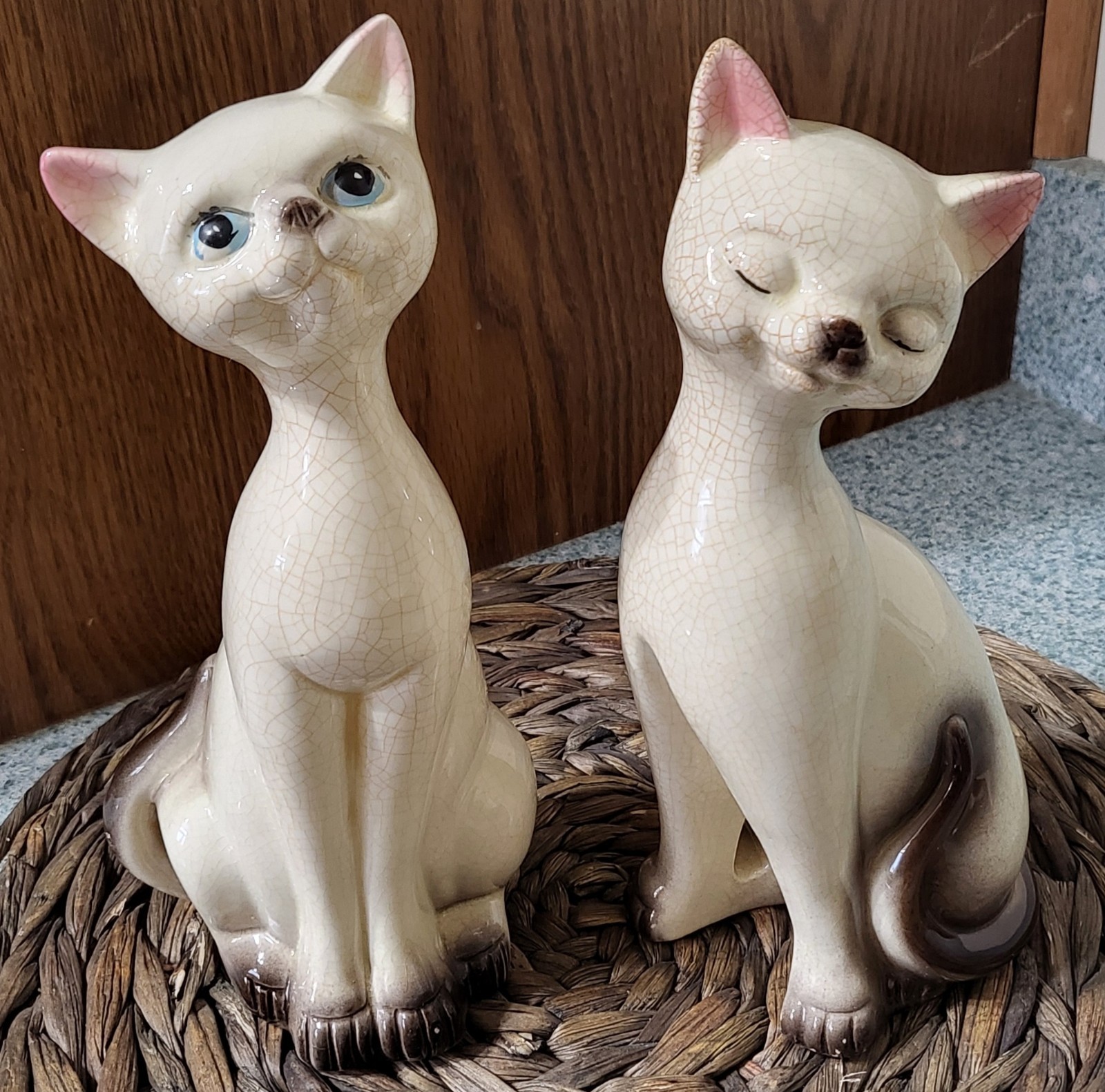 VTG MCM SIAMESE CAT STATUE SET APPROXIMATELY 9 VTG MCM SIAMESE CAT STATUE SET APPROXIMATELY 9