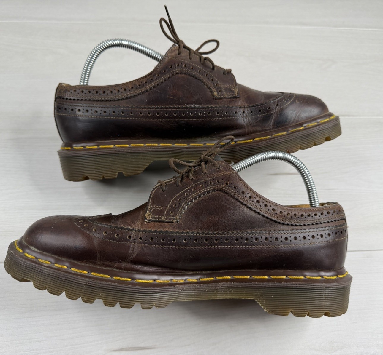 Vtg Dr Doc Martens Leather Wing Tip Brogue Oxford Made In England 3989 Size 9