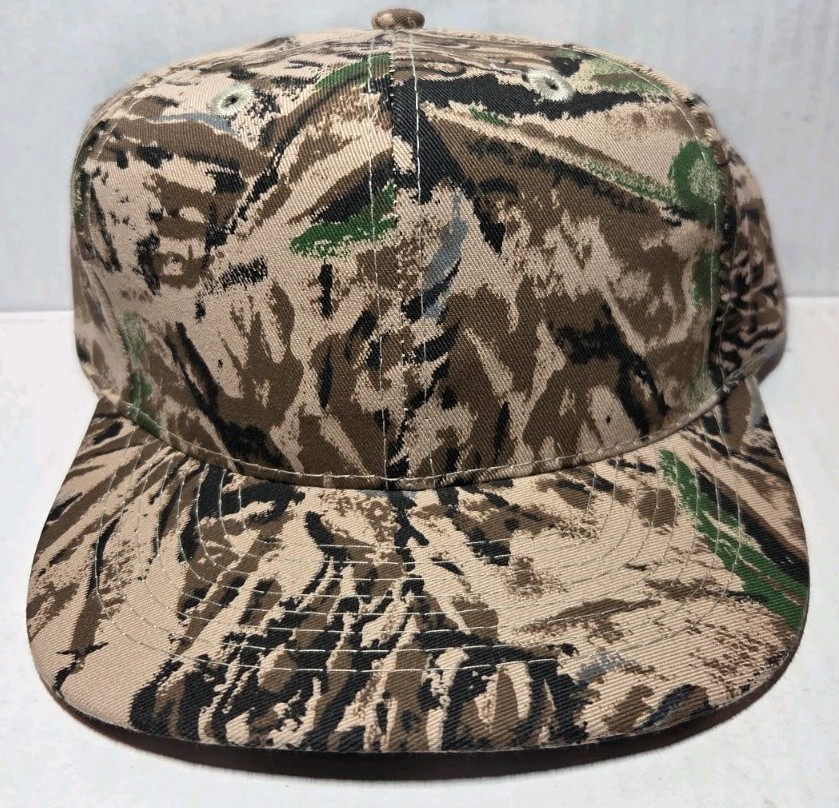 Vintage Otto Cap Blank Camo Hat Snapback 90s Y2K USA Hunting Tree Wear NWOT OS