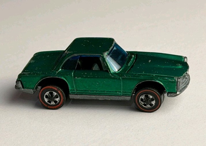 Vintage Hot Wheels Redline 1969 Mercedes Benz 280SL Green Nice