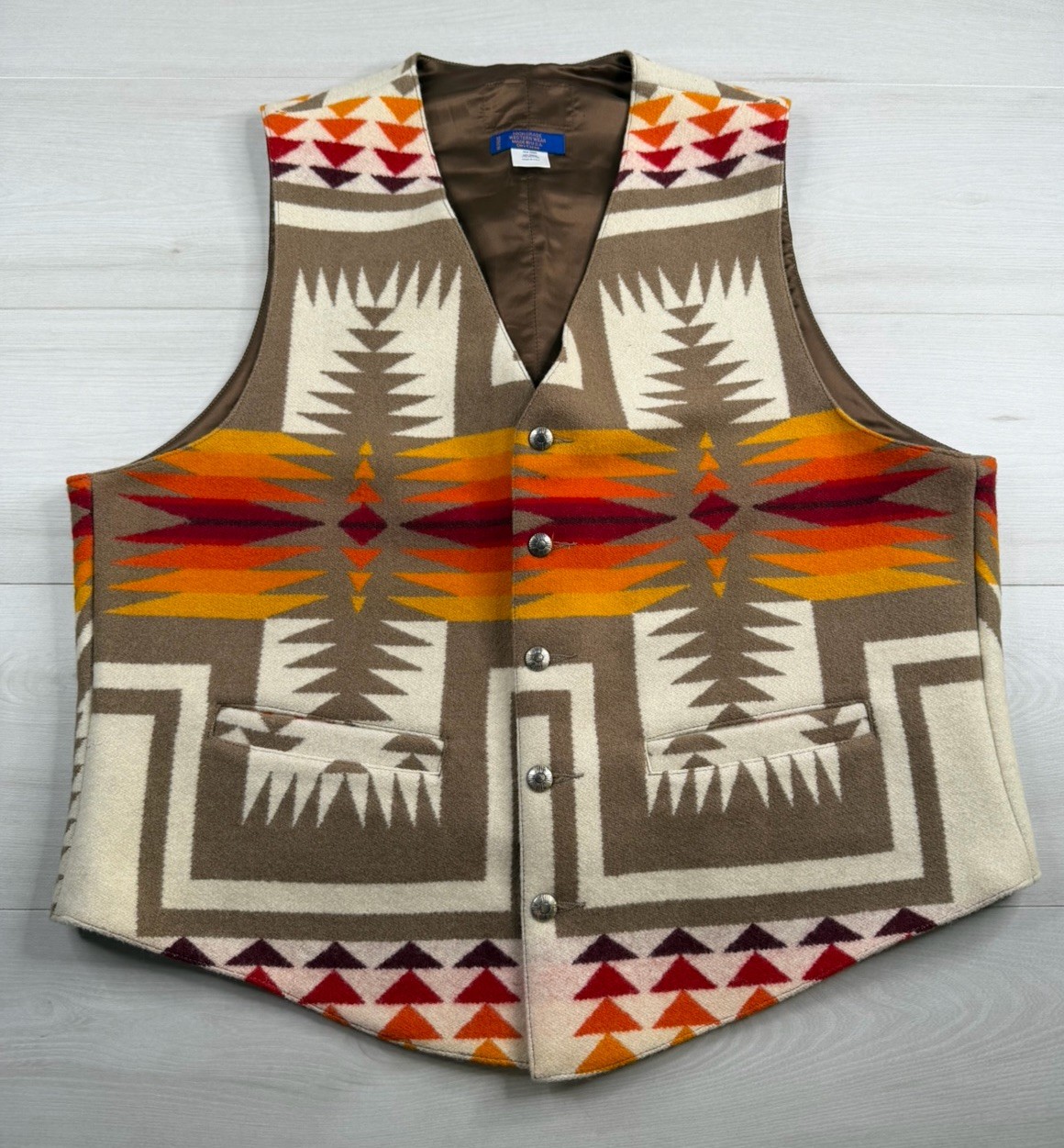 Vtg Pendleton Vest High Grade Western Wear Chief Joseph Aztec Navajo USA Made 44