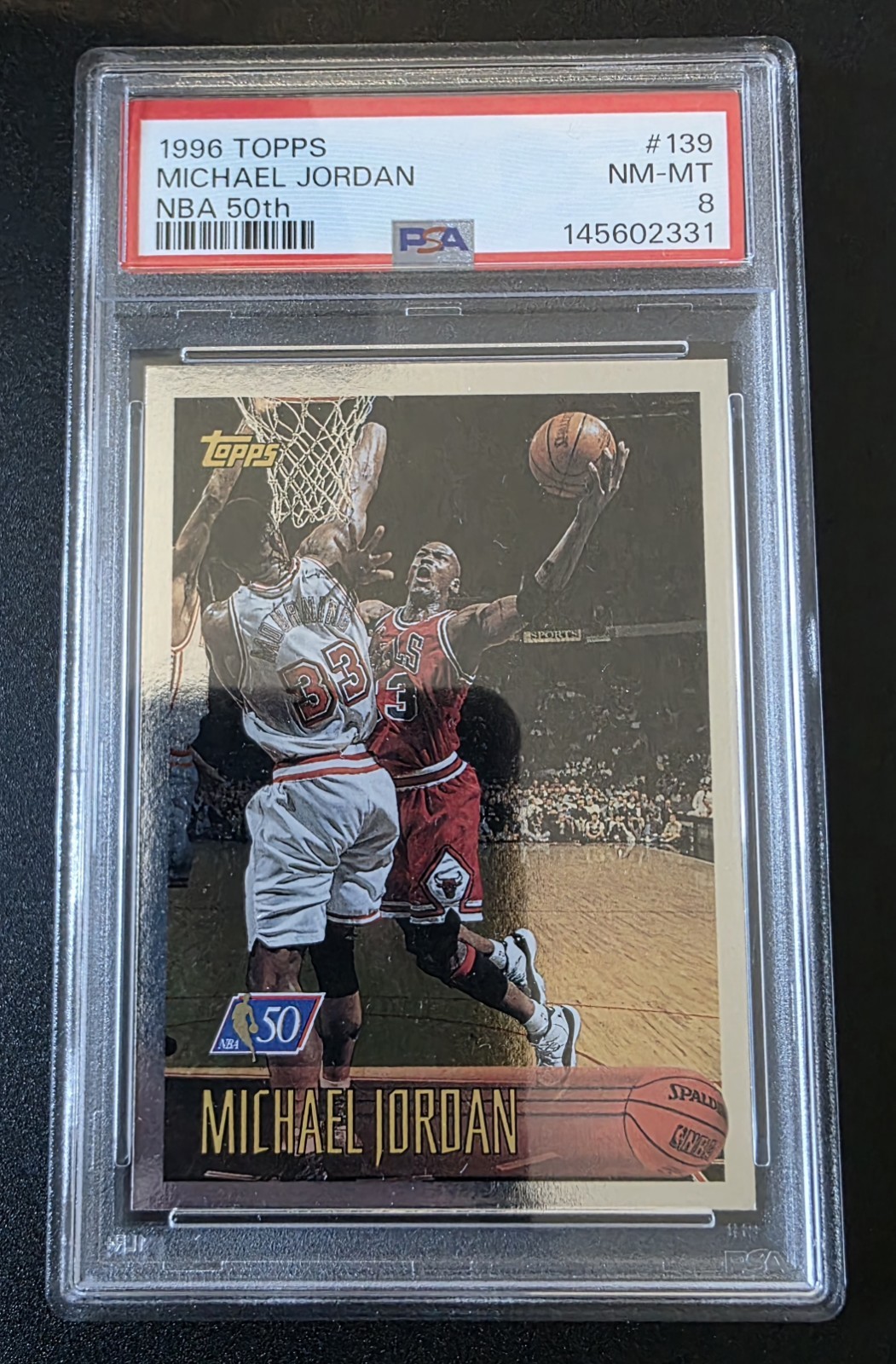 1996 Topps #138 MICHAEL JORDAN 50th PSA 8 1996 Topps #138 MICHAEL JORDAN 50th PSA 8