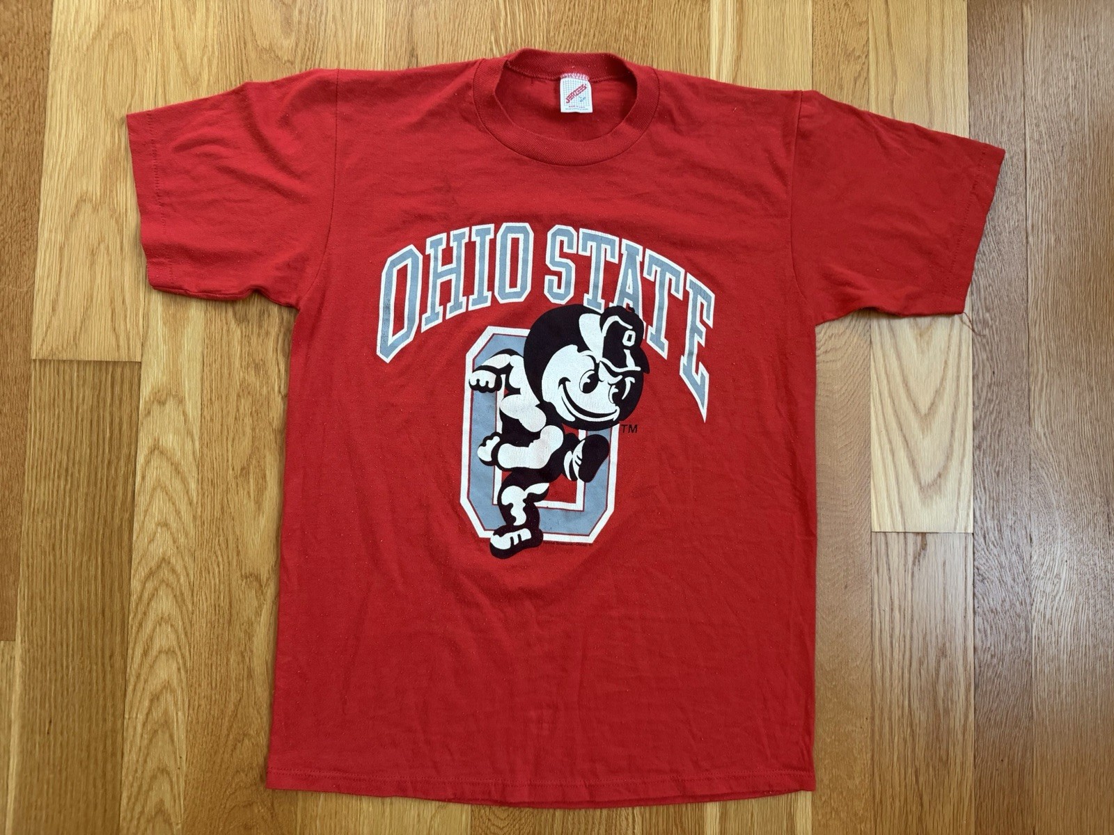 Vintage 90s Ohio State Buckeyes Brutus Mascot T Shirt OSU Football USA Size L