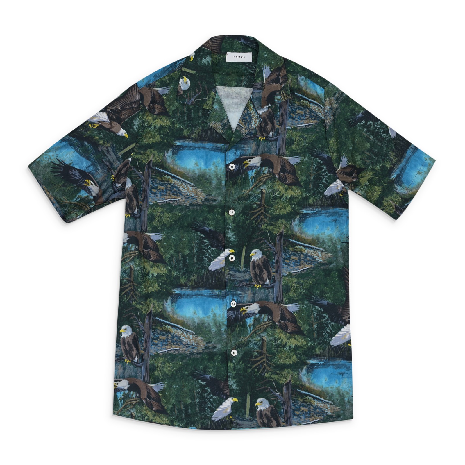 Rhude Multicolor Truck Stop Soaring Eagle Button Up SIZE XL $534