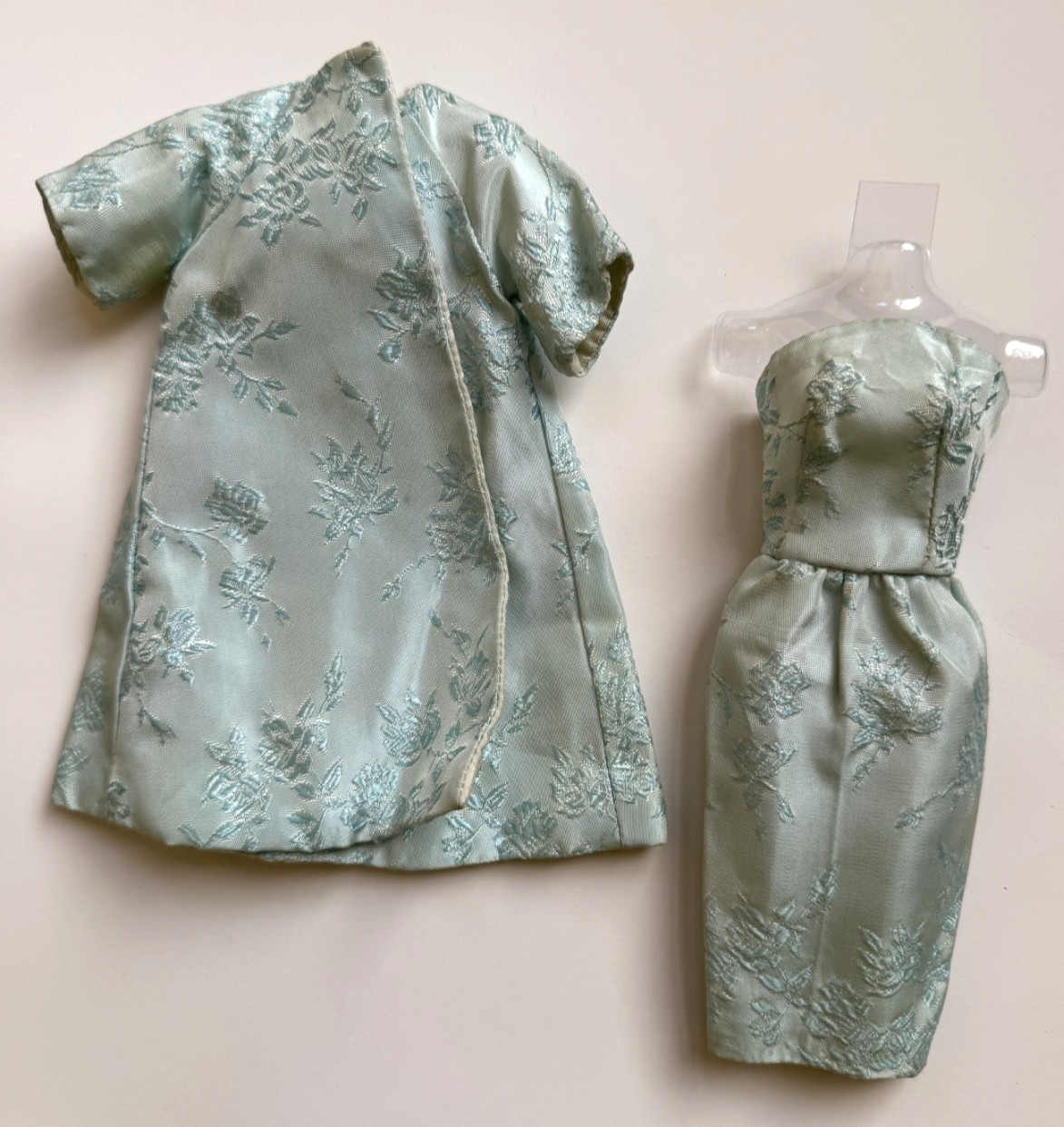 Vintage 1960s Barbie Doll Clone Premier or Babs Brocade Evening Dress & Jacket,