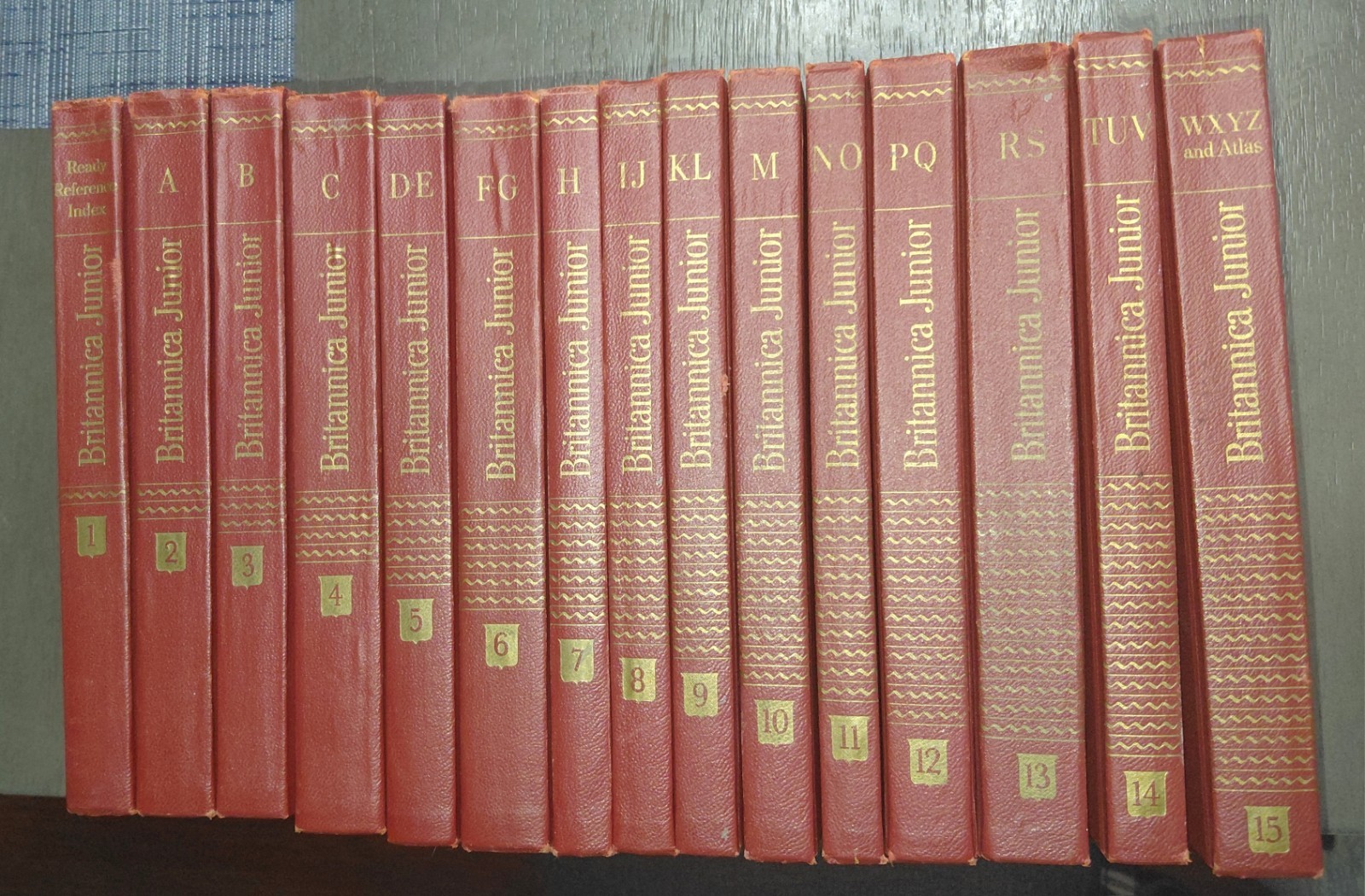 Encyclopedia Britannica Junior Jr Vintage 1956/ Set Of 15 Volumes Complete Red