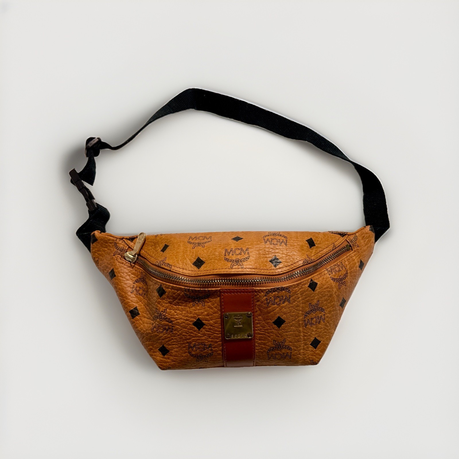 Vintage MCM München Michael Cromer Cognac Visetos Belt Bag Germany Fanny Pack