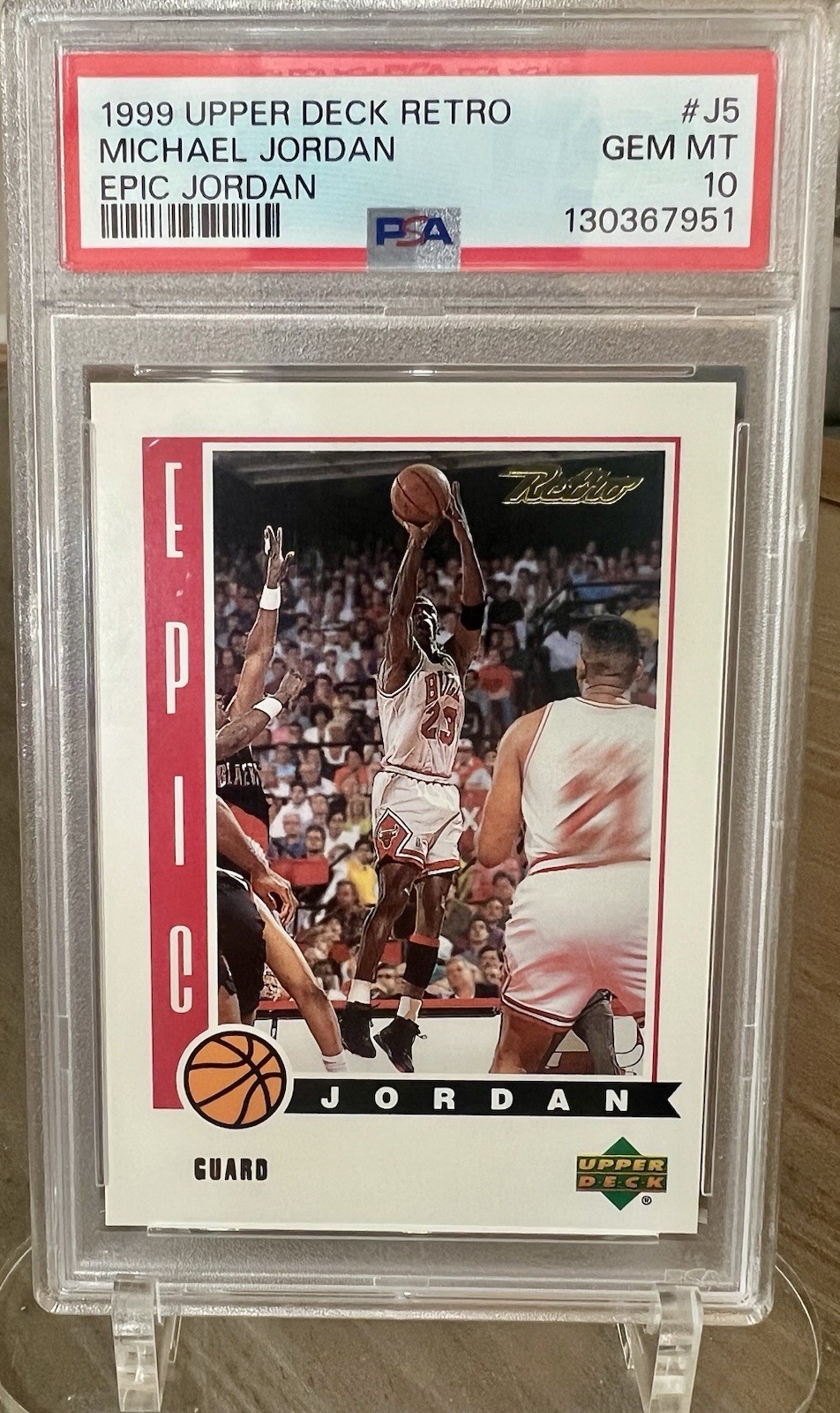 1999 Upper Deck Retro Michael Jordan Epic Jordan #J5 Bulls NBA PSA 10