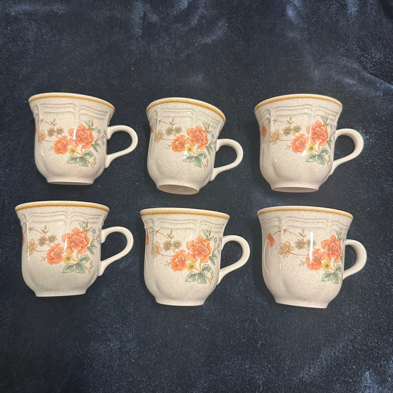 Mikasa Garden Club Silk Bouquet EC 463 Vintage Floral Coffee Mugs Set of 6