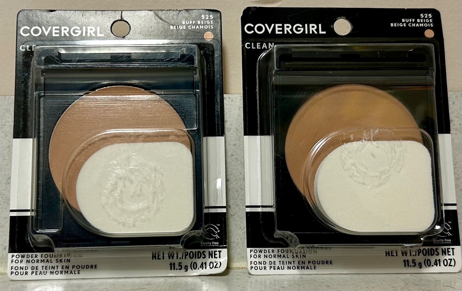 2 Covergirl Clean Powder Foundation For Normal Skin #525 Buff Beige .41 Oz. 2 Covergirl Clean Powder Foundation For Normal Skin #525 Buff Beige .41 Oz.