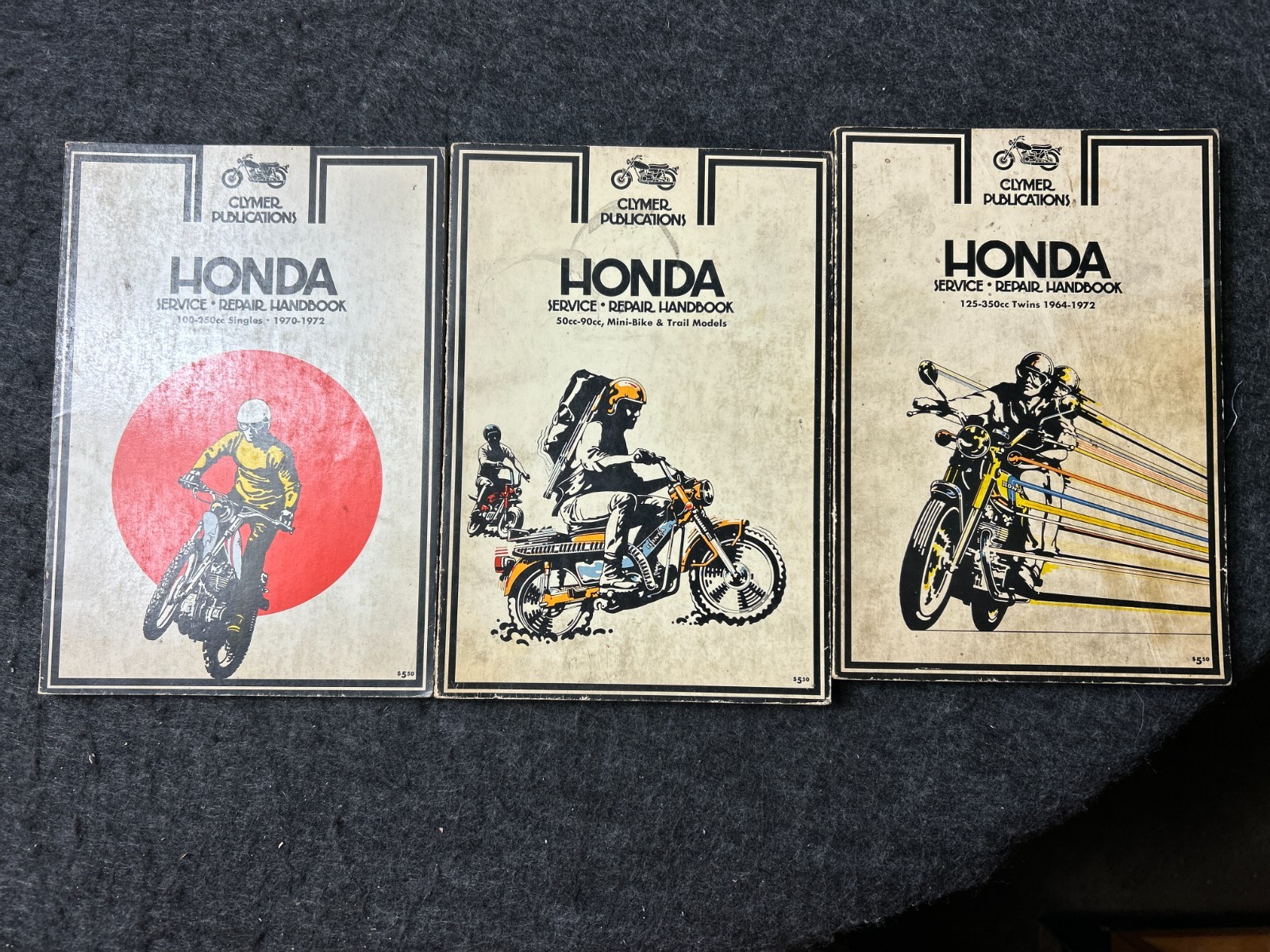 Clymer Publication honda repair manuals 1970\'s lot of 3 Clymer Publication honda repair manuals 1970\'s lot of 3