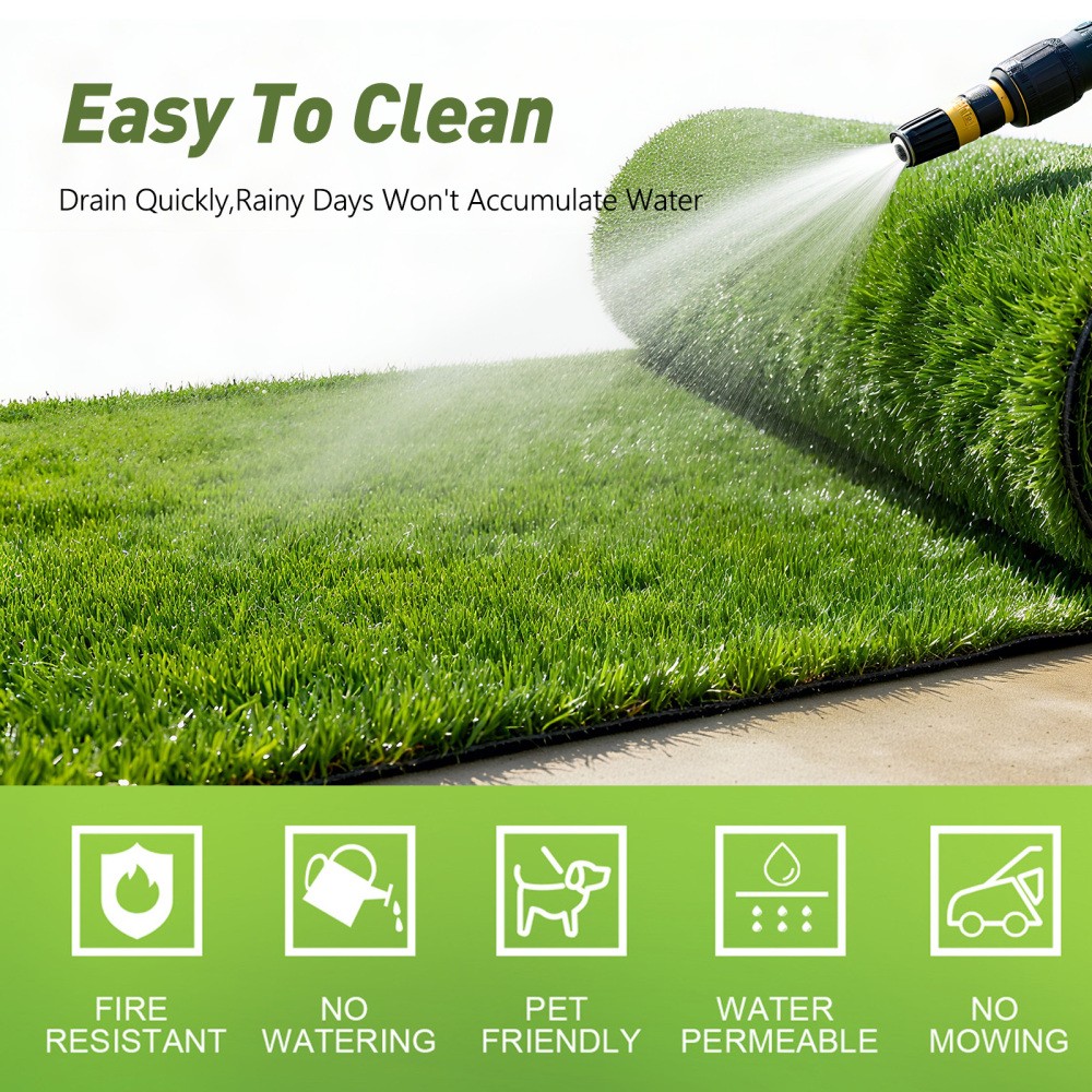Realistic Synthetic Grass 3\'x5\', Deluxe Thick Lawn Turf Carpet, 15 Square FT