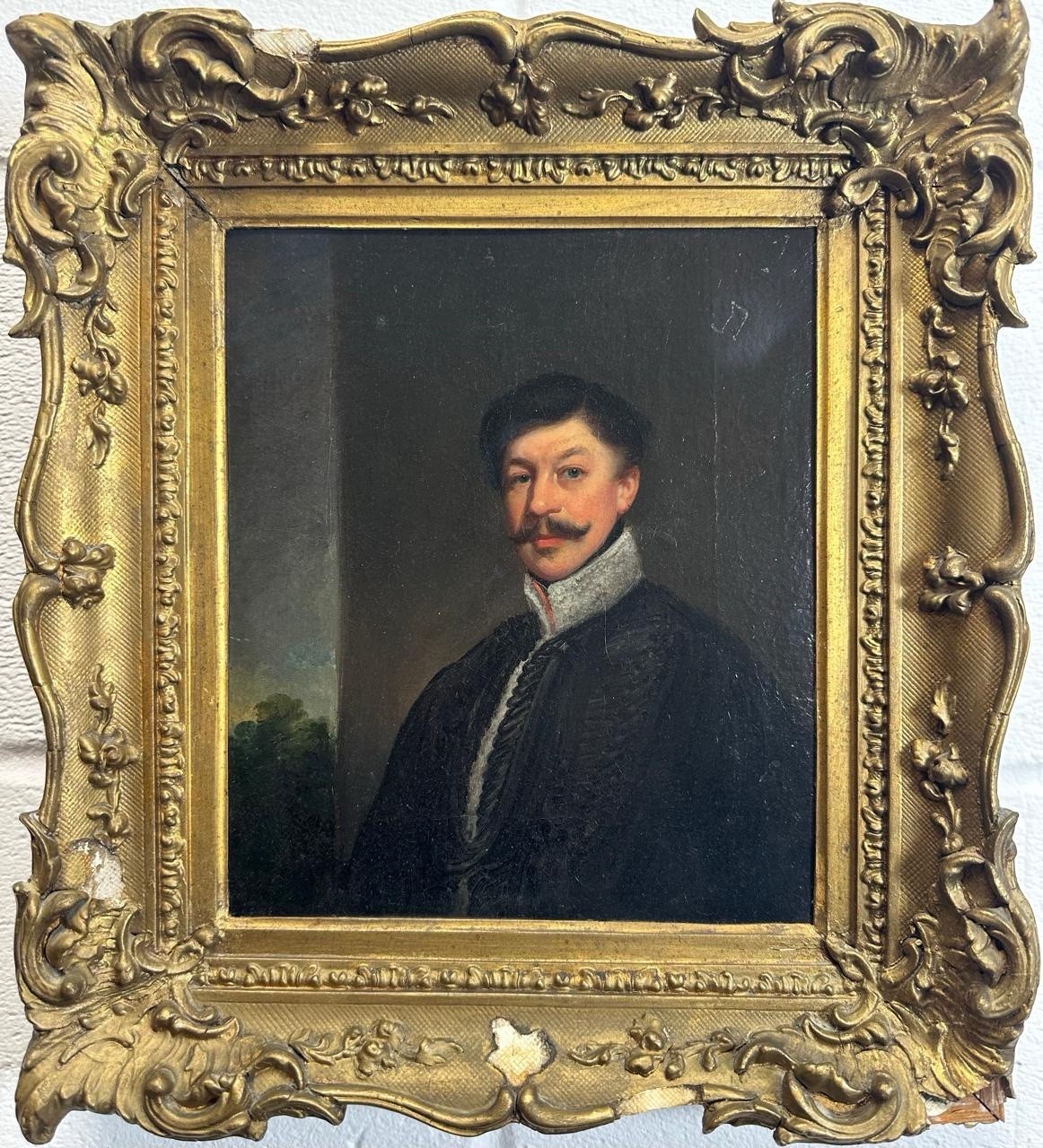 Continental School (19TH Cen-ry) : Portrait Of A Gentleman, Oil On Canvas