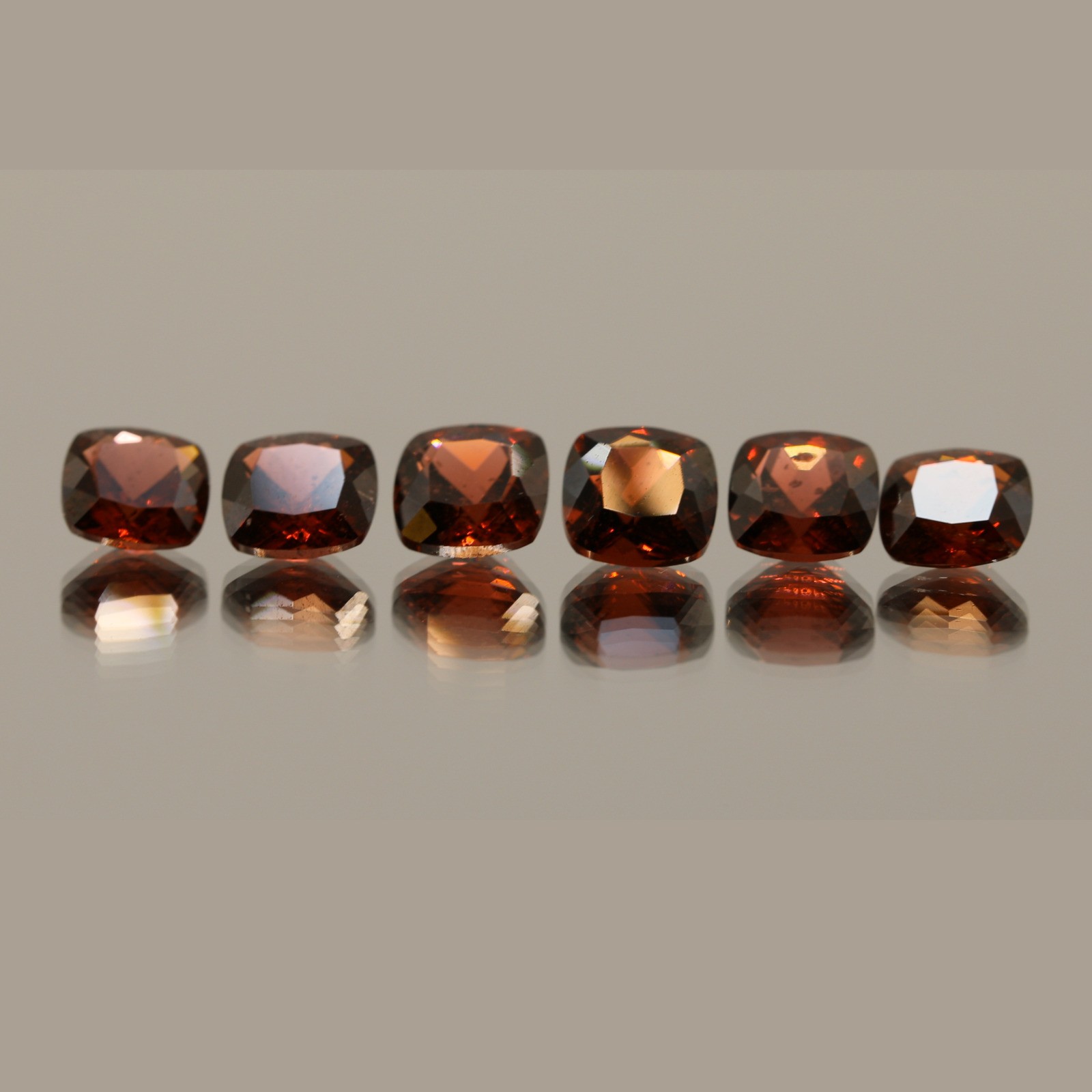 Lot of 6 Garnet Cushion Cut Loose Gemstones 6.8ct Total Natural Genuine Faceted