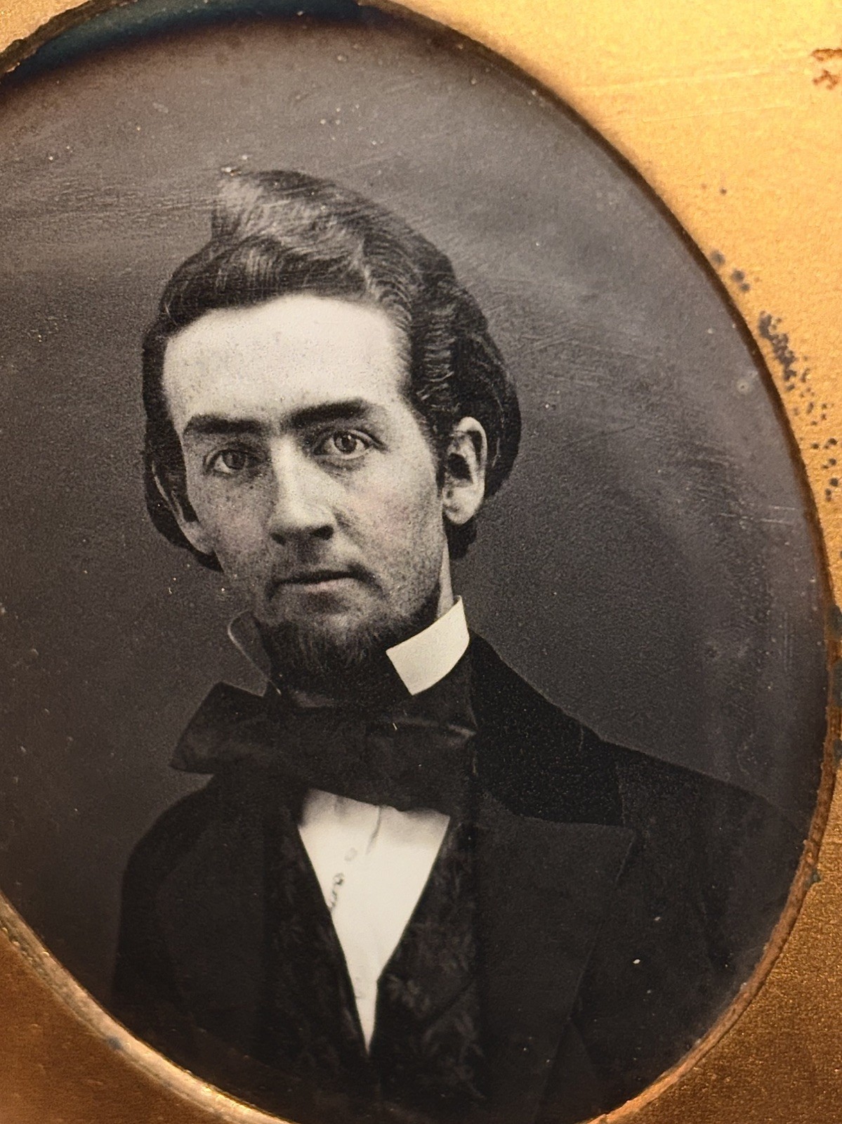 Daguerreotype Young Man Leacock 1854 Original Seals 6th Plate in Full Case Daguerreotype Young Man Leacock 1854 Original Seals 6th Plate in Full Case