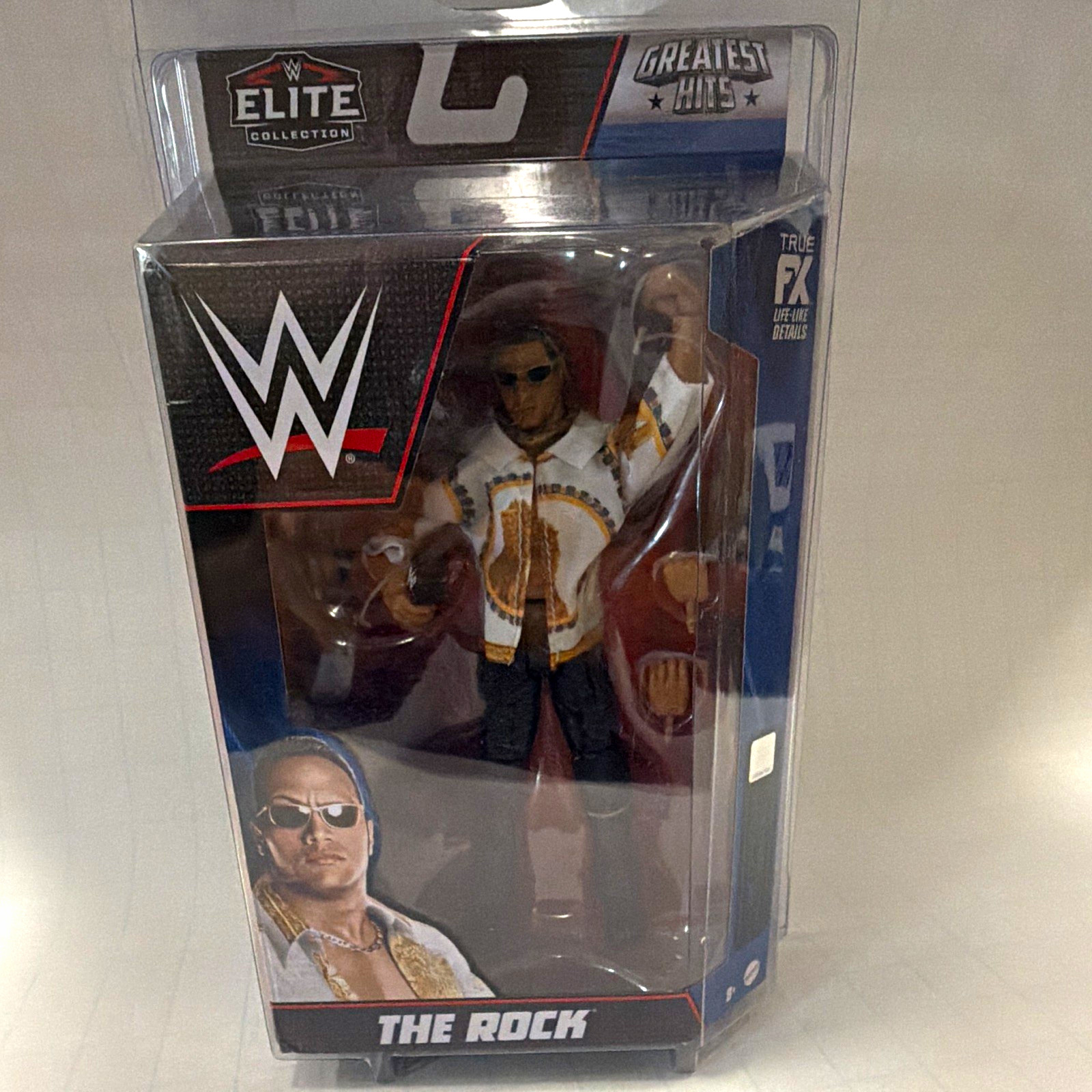Mattel WWE Elite Greatest Hits The Rock Action Figure Boxed w/ Microphone Mattel WWE Elite Greatest Hits The Rock Action Figure Boxed w/ Microphone
