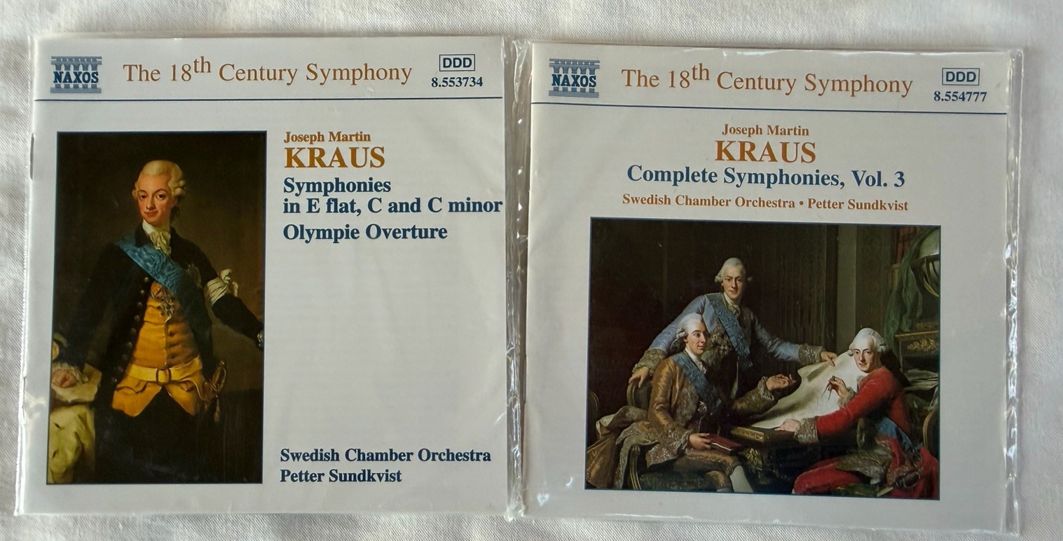 Lot 2 Joseph Martin Kraus NAXOS CDs 18th Century Symphonies MINT DISCS No Cases