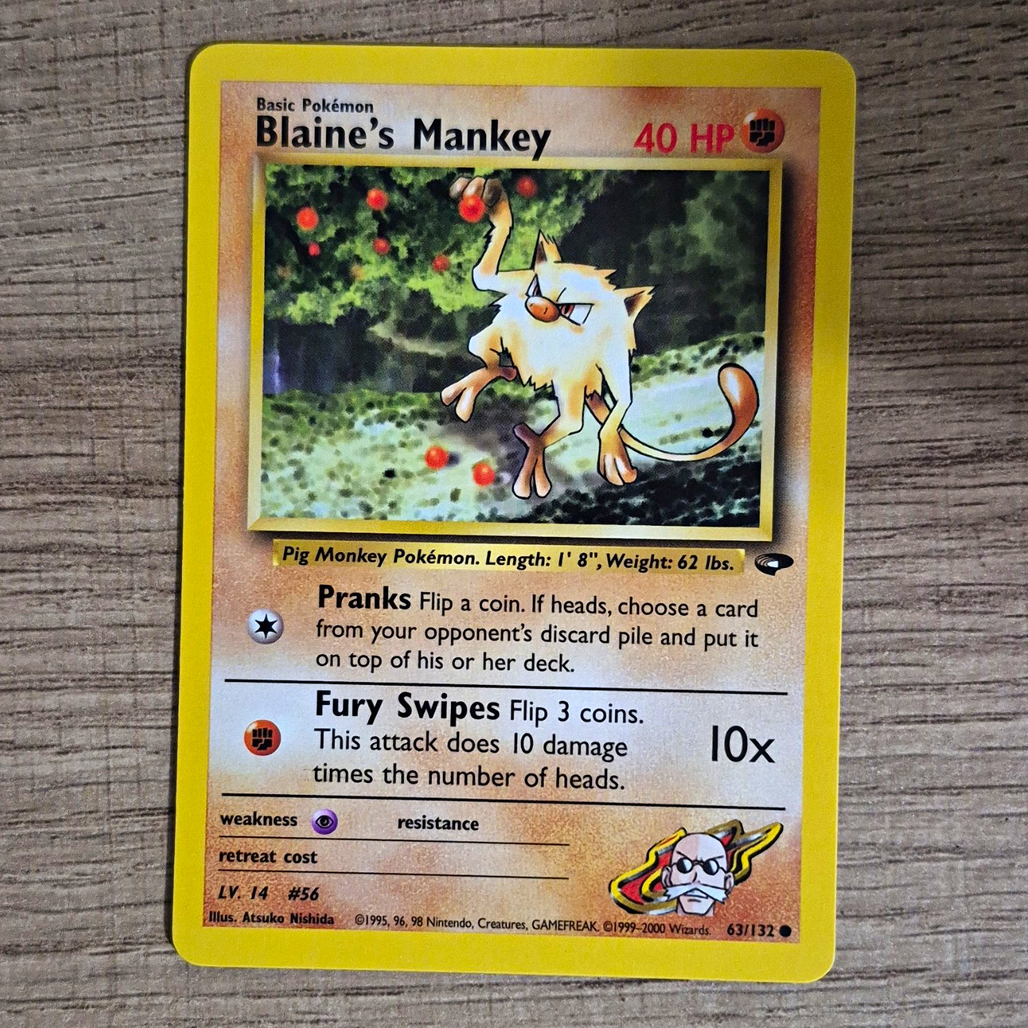 The Pokémon Company Blaine\'s Mankey 63/132 Gym Challenge Regular 1st Edition