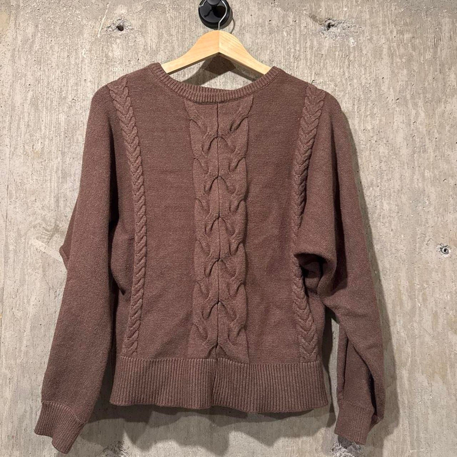 Philosophy - Brown cable knit sweater with braided detailing Philosophy - Brown cable knit sweater with braided detailing