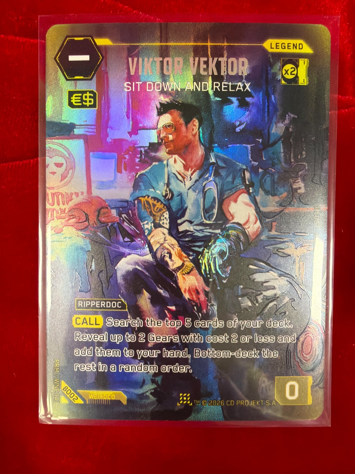 Viktor Vektor “Sit Down And Relax” B002 Nova Rare Cyberpunk TCG