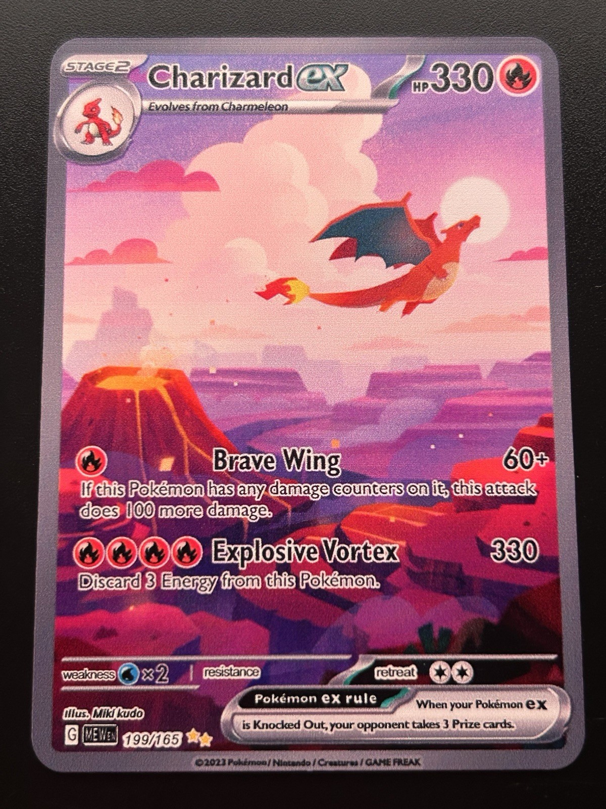 Charizard Ex 199/165 Pokemon Premium Gold Metal Card Collectible