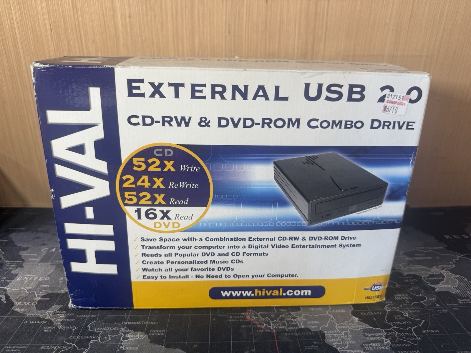 New Hi-Val External USB Magicspin H5216BE CD DVD Rewritable Drive 52x24x52x
