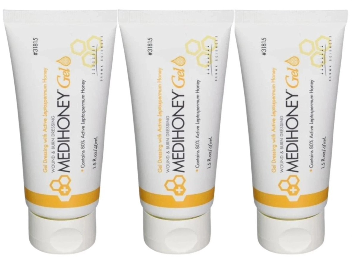 Hot 3 Pack Medihoney Gel 1.5oz Wound and Burn Dressing Skin Therapy First Aid