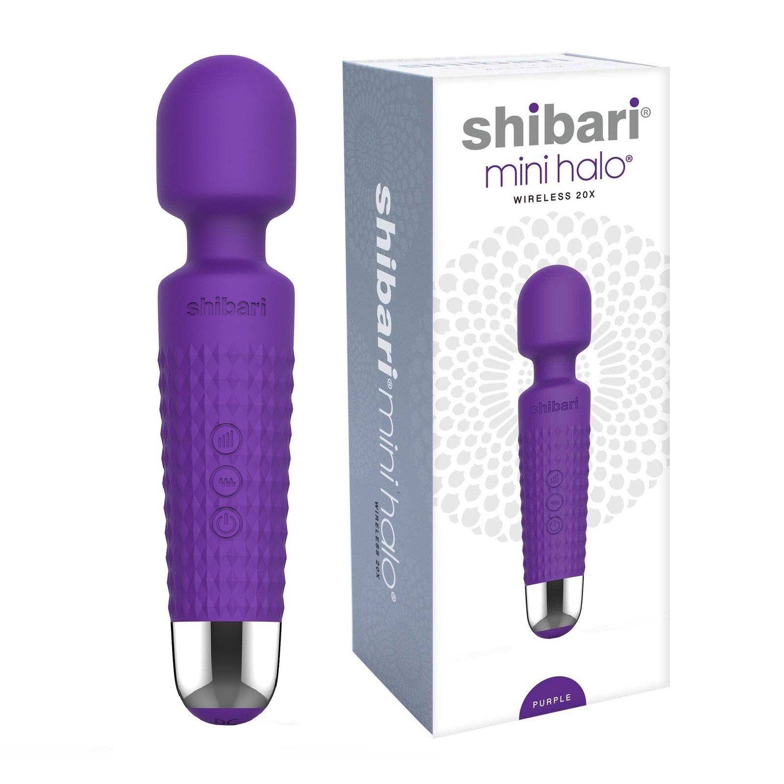 Shibari Mini Halo 20X Multi-Speed Wireless Power Wand Massager, Purple