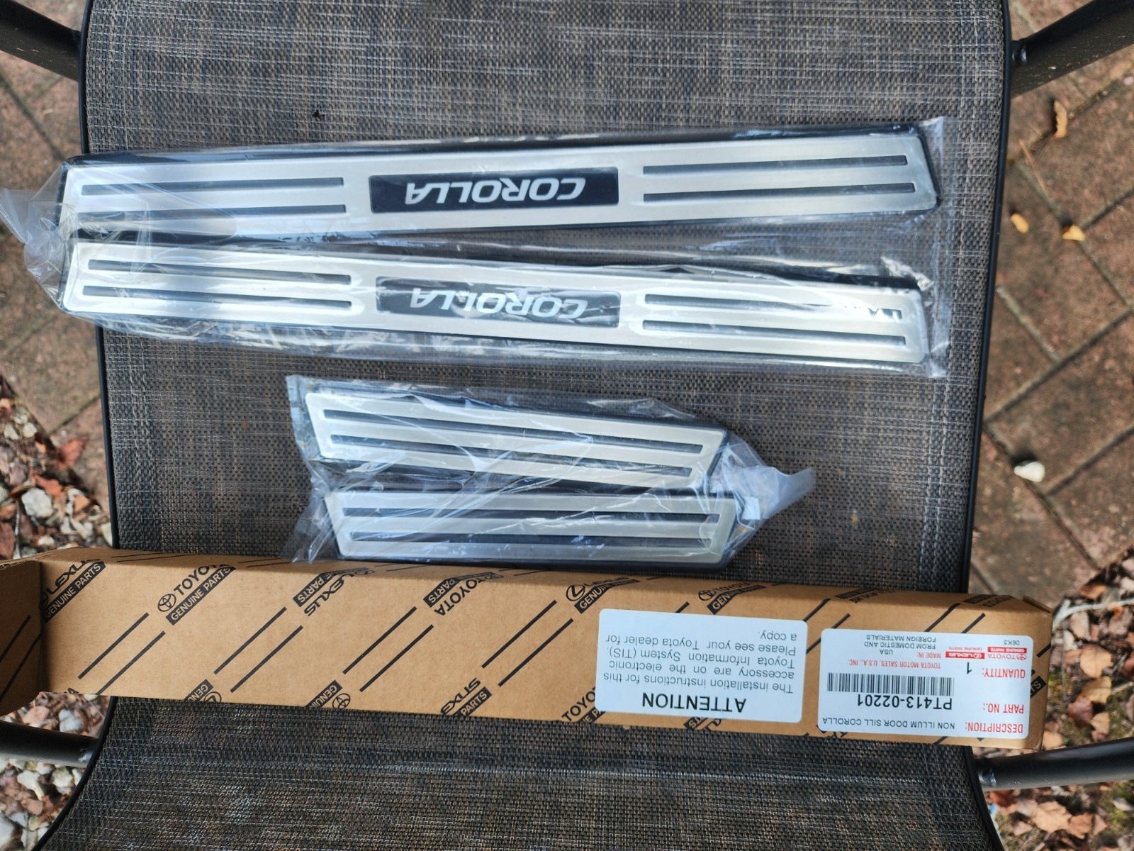 OEM TOYOTA Corolla Sedan Door Sill Protectors 4PC Set PT413-02201 OEM TOYOTA Corolla Sedan Door Sill Protectors 4PC Set PT413-02201