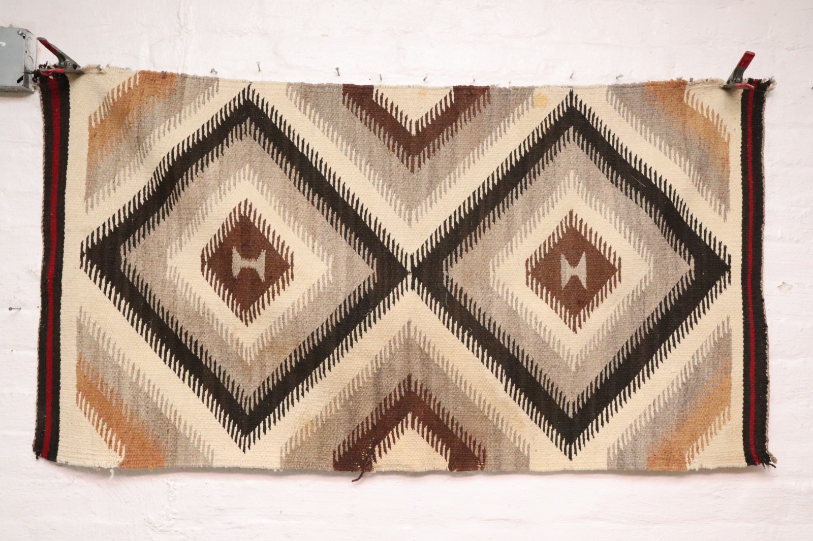 Antique LARGE Navajo Rug native American Crystal Eye Dazzler 51x27
