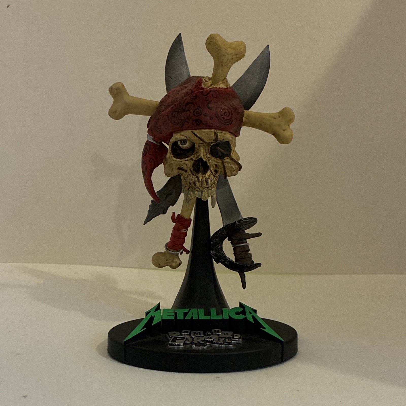 Metallica Damaged Paradise Collectible Pirate Skull Figure Display Stand Metallica Damaged Paradise Collectible Pirate Skull Figure Display Stand