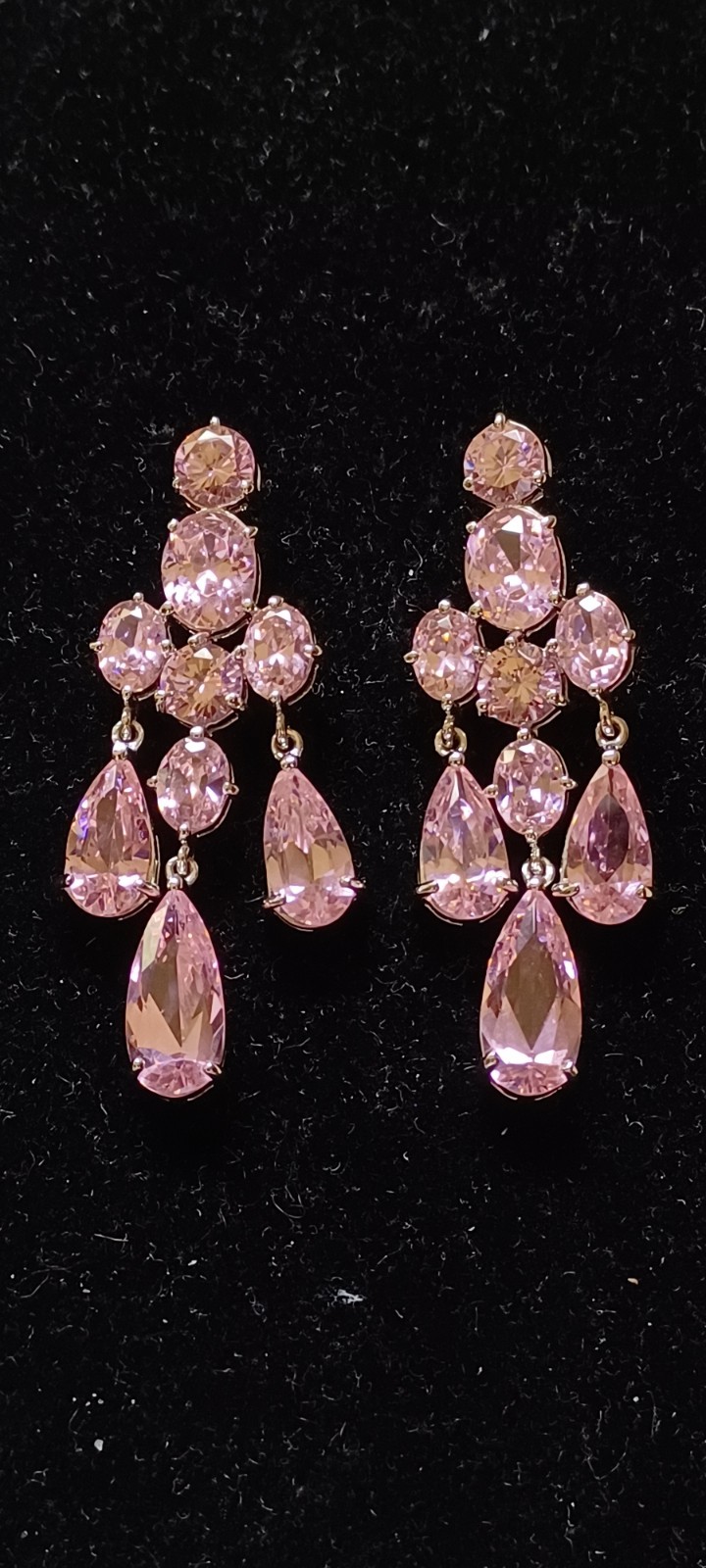 NEW LIMITED JTV Charles Winston Pink Sapphire CZ Bella Luce 925 Silver Earrings