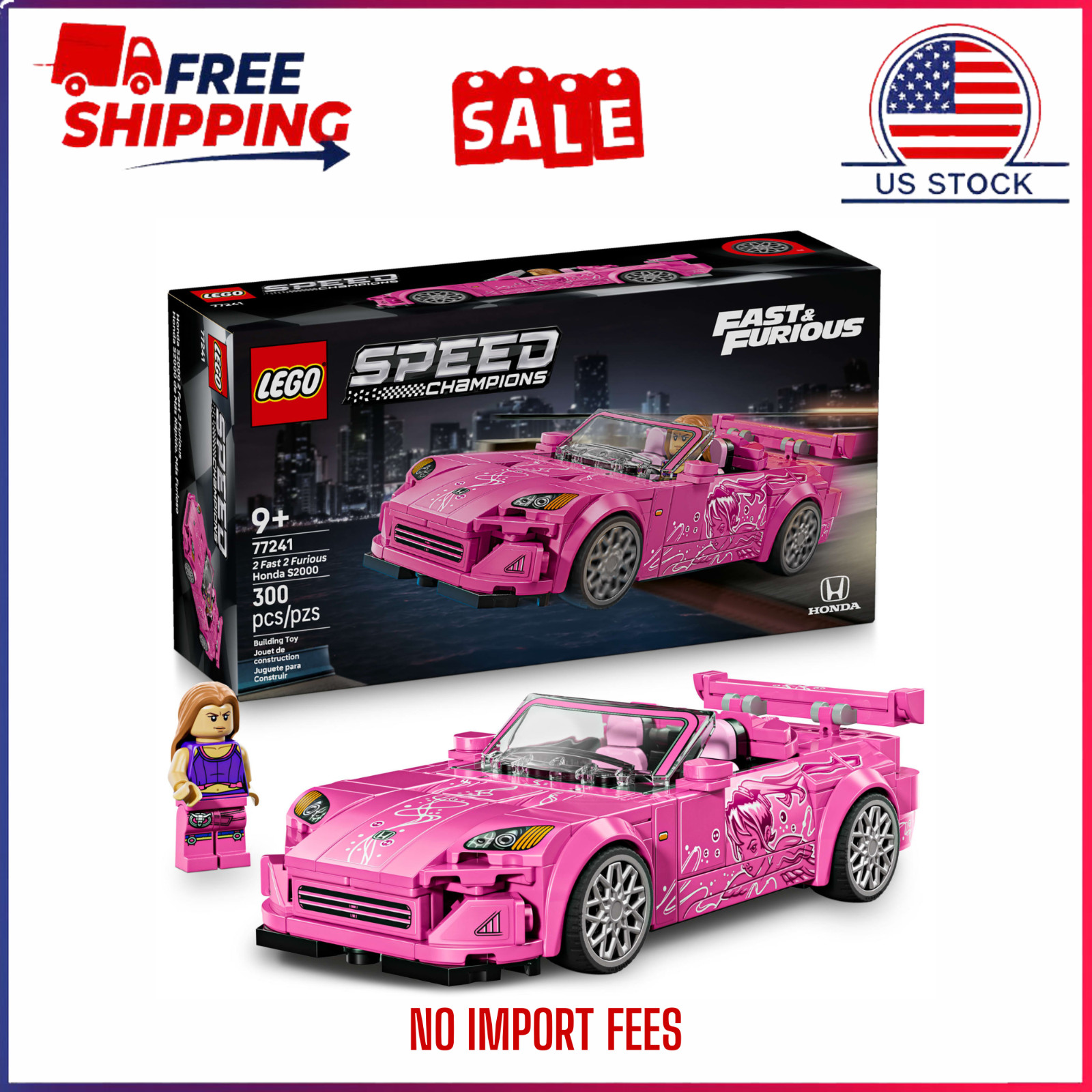 LEGO Speed Champions Honda S2000 2 Fast 2 Furious Toy 77241 FREESHIP
