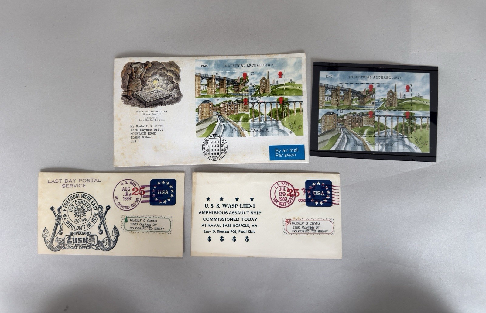 Great Britain Stamp World London 90 Industrial Archaeology £1.40 MS FDI Great Britain Stamp World London 90 Industrial Archaeology £1.40 MS FDI
