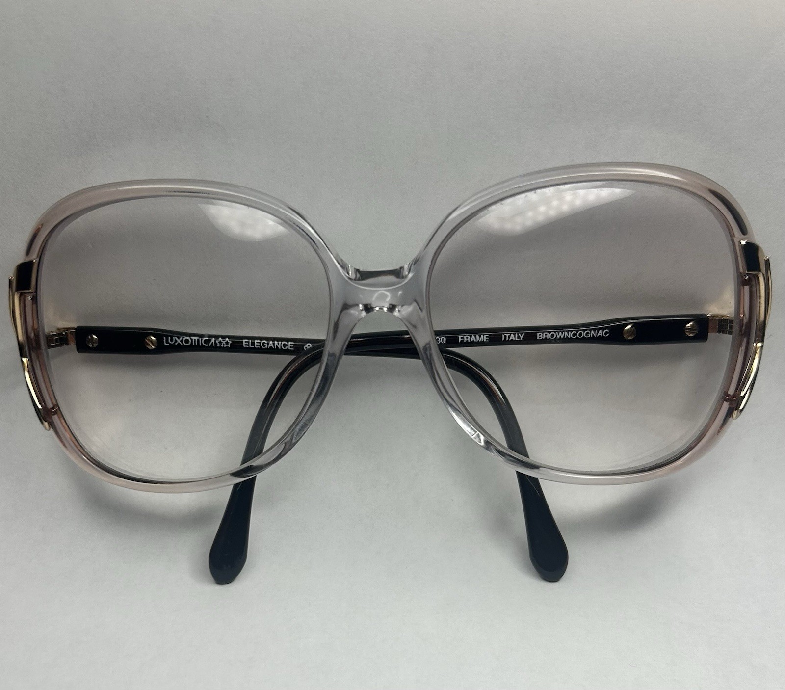 LUXOTTICA Elegance Frames Only 130 Frame Brown Cognac Made in Italy