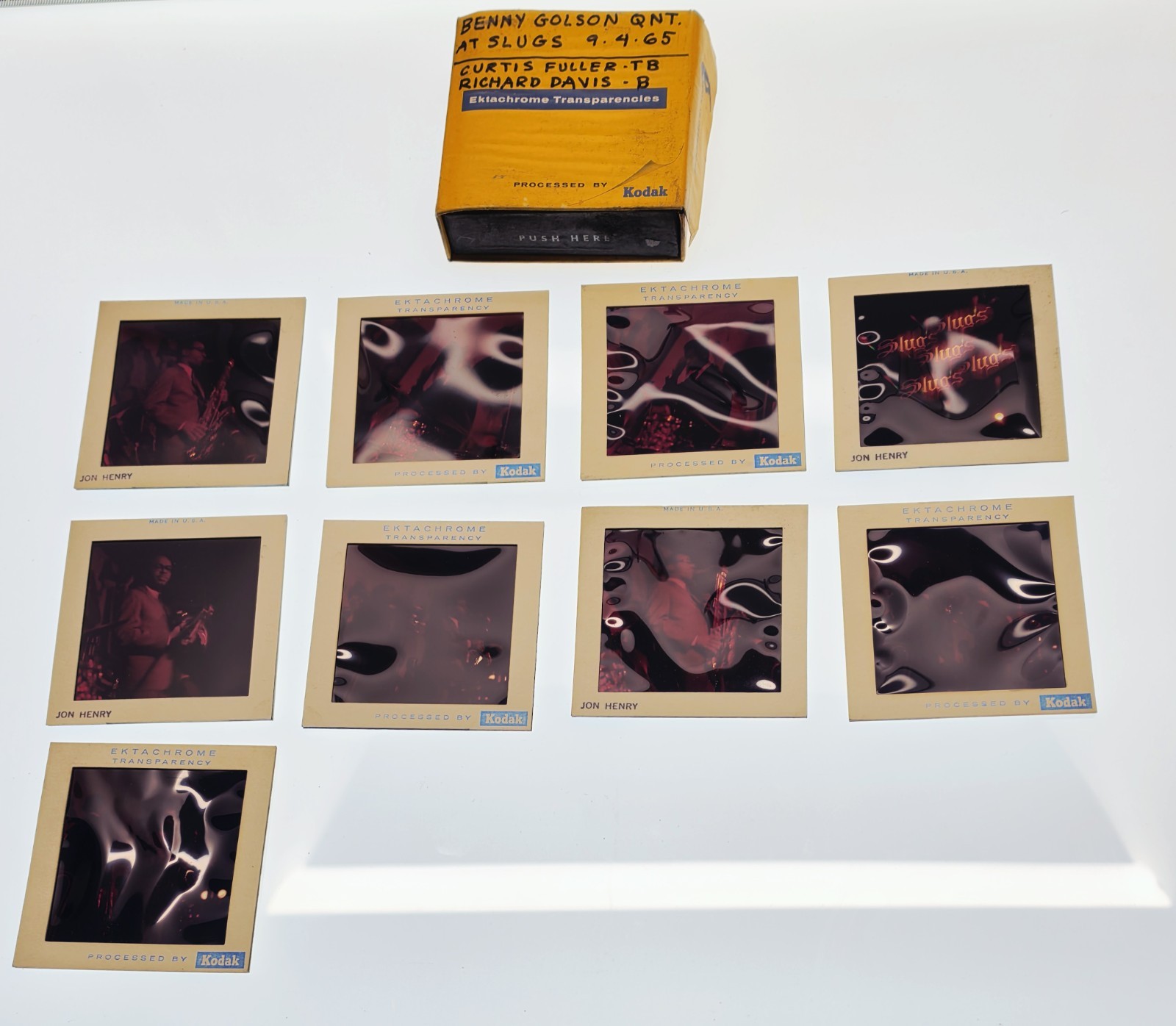 Rare 1965 Lot Of 9 Original Color Jazz Slides BENNY GOLSON Quintet SLUGS NYC