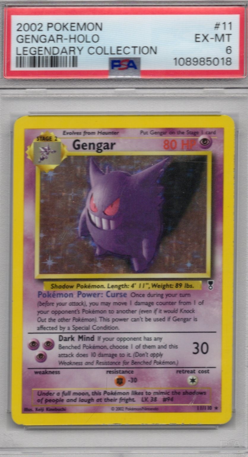 2002 pokemon legendary gengar holo 11/110 2002 pokemon legendary gengar holo 11/110