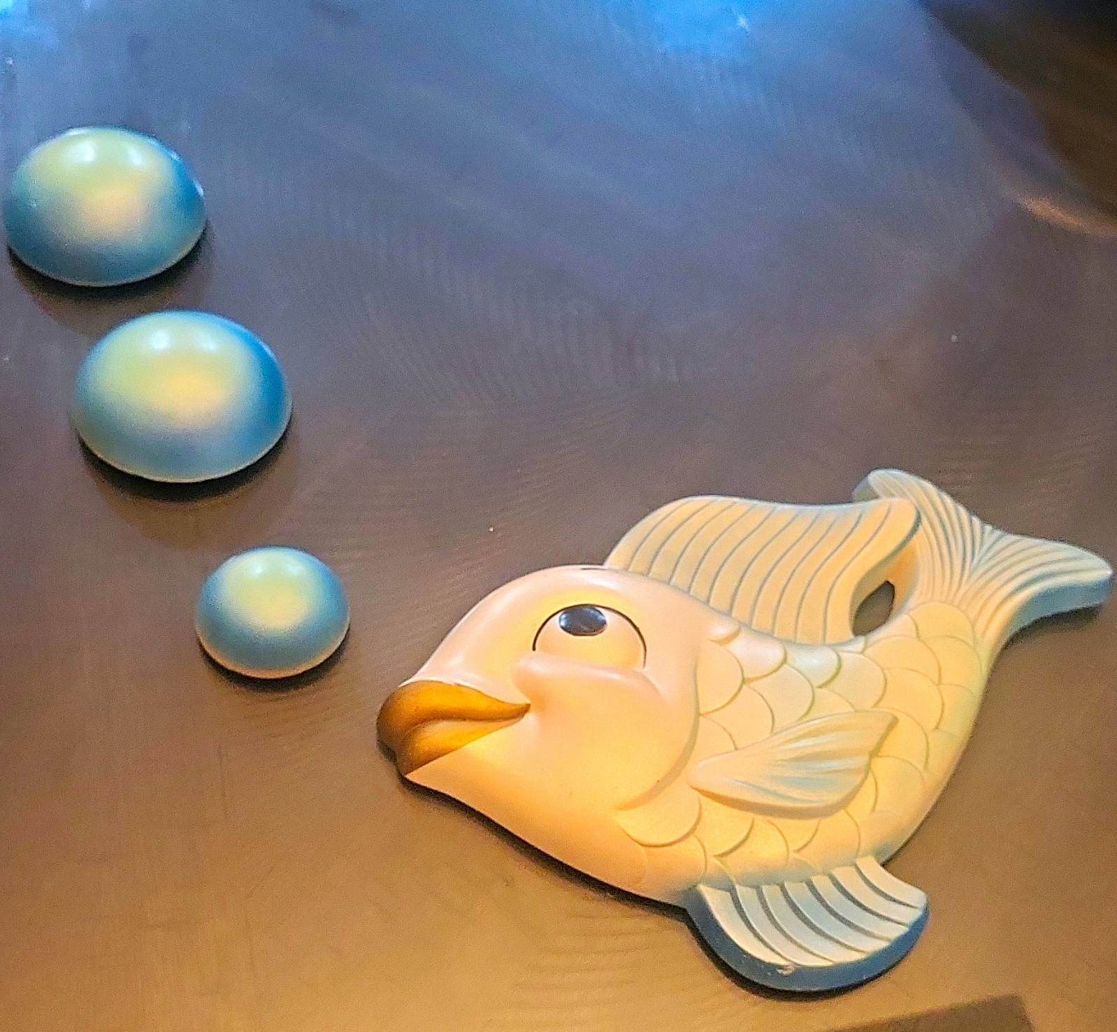 Vintage 1964 Miller Studioio Chalkware Fish 3 Bubble.