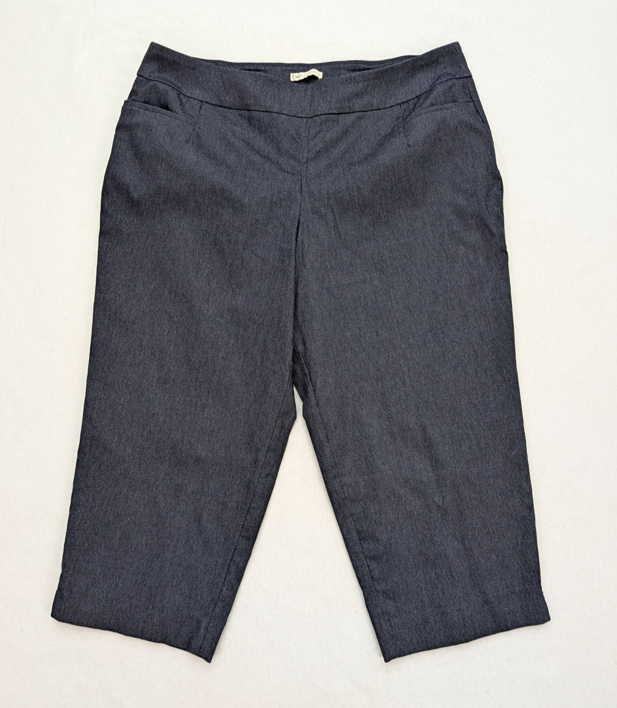 Cato Women\'s Capri Pants Size 20W Pull-On Stretch Dark Wash