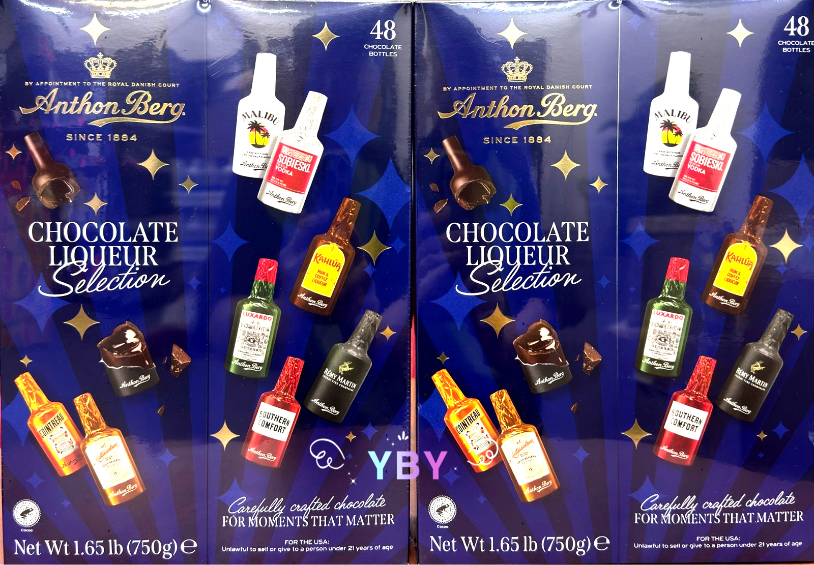 2 x Anthon Berg Chocolate Liqueur Original Spirits 48 CT 1.65LB, Total 96 ct NEW