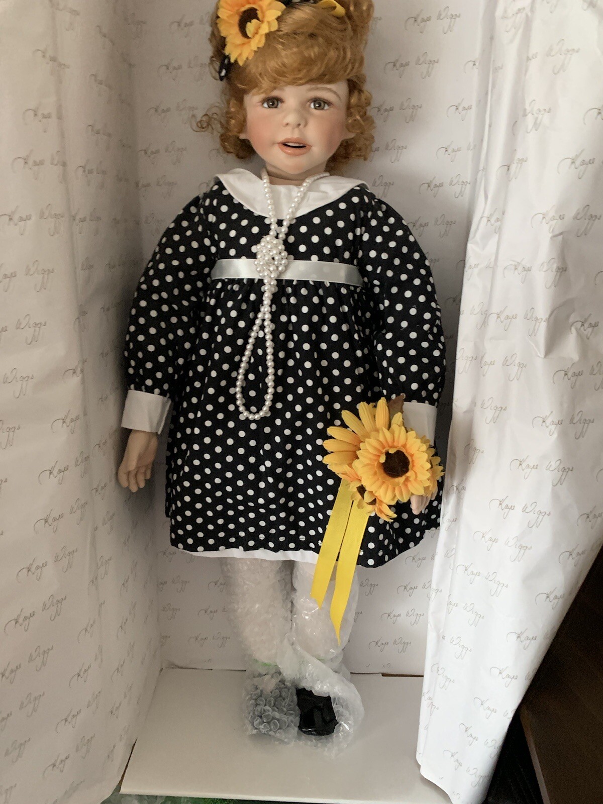 Artist International Porcelain Doll “Dawn” LE1470/2500, 28 in,1995 by Kaye Wiggs