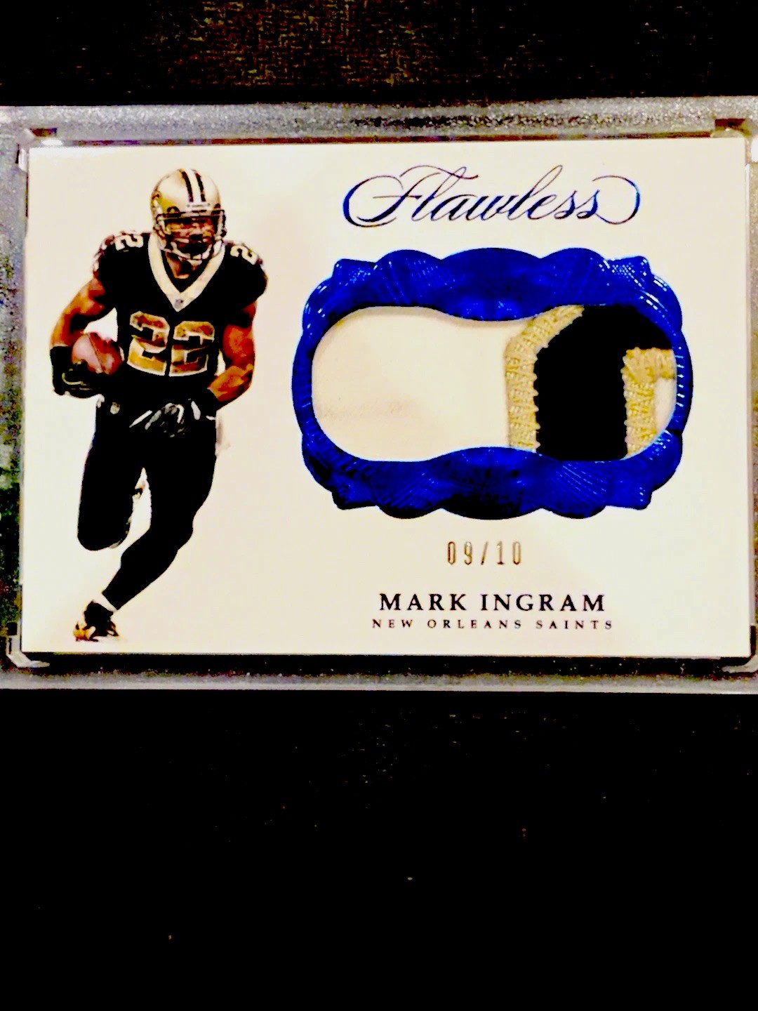 2017 Panini Flawless Mark Ingram Sapphire Patch /10 GAME USED Saints 09/10
