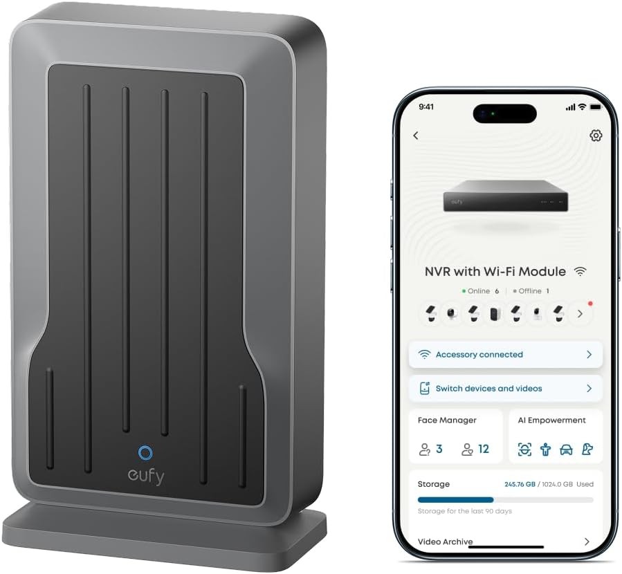 eufy NVR Wi-Fi Module Supports Up to 16 eufy Wi-Fi Cameras Video Doorbell Sensor eufy NVR Wi-Fi Module Supports Up to 16 eufy Wi-Fi Cameras Video Doorbell Sensor