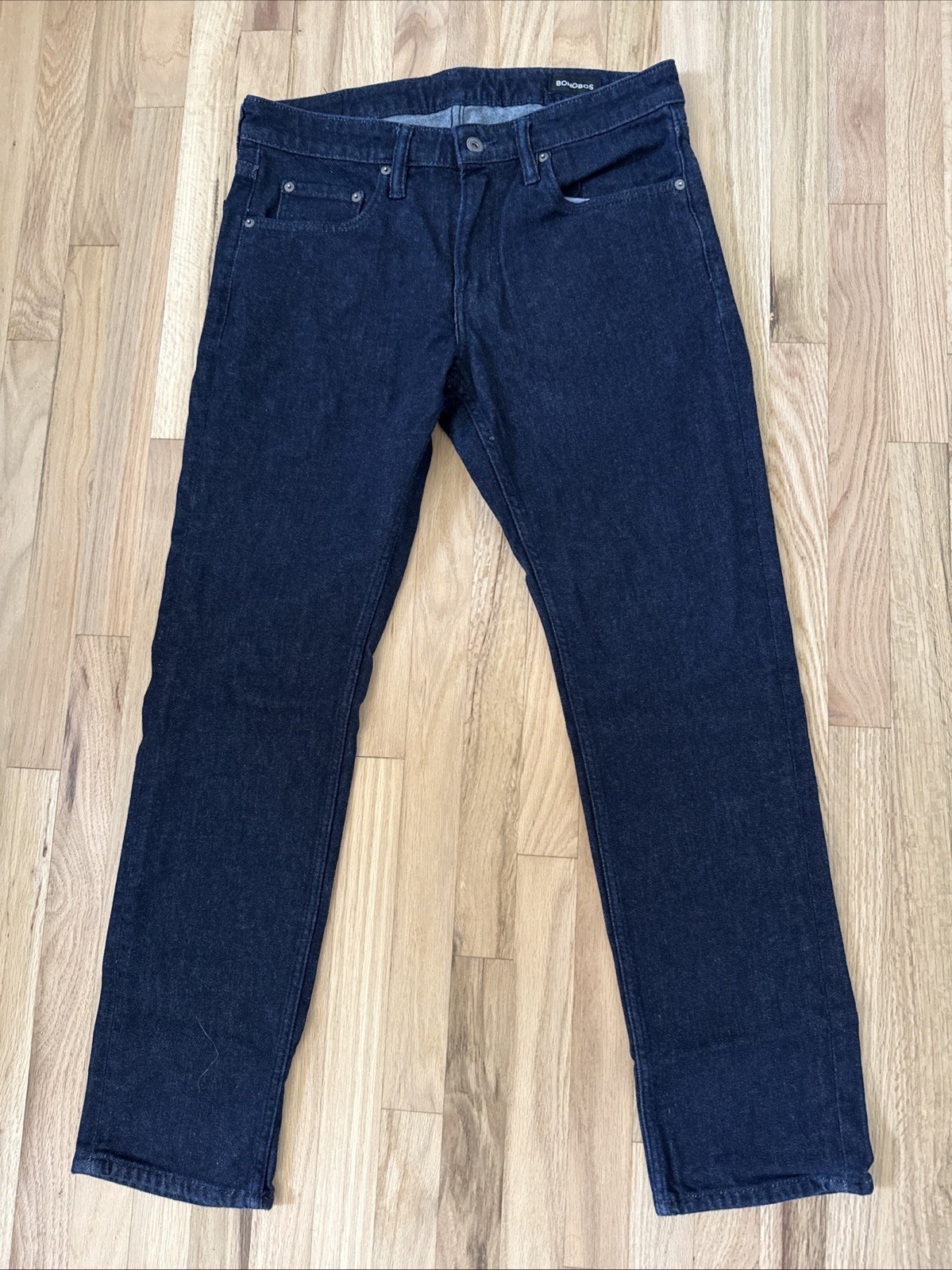 BONOBOS Travel Jeans 32 x 30 Slim Fit Dark Navy Wash Zip Fly Mens Denim BONOBOS Travel Jeans 32 x 30 Slim Fit Dark Navy Wash Zip Fly Mens Denim
