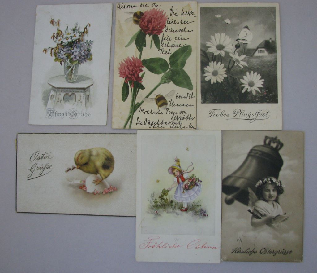 Postcard Vintage German Happy Easter and Pentecost Post Card 1903-1939 Lot of 6 Postcard Vintage German Happy Easter and Pentecost Post Card 1903-1939 Lot of 6